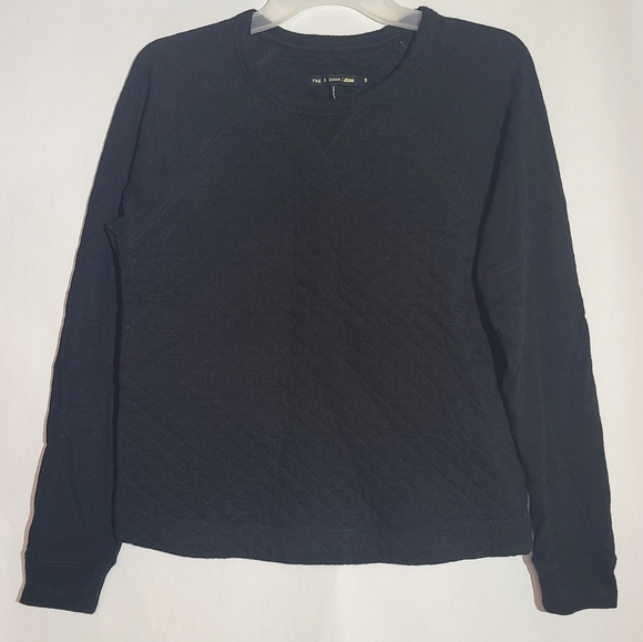 Rag and bone jean quilted sweatshirt black sweater - Picture 5 of 12